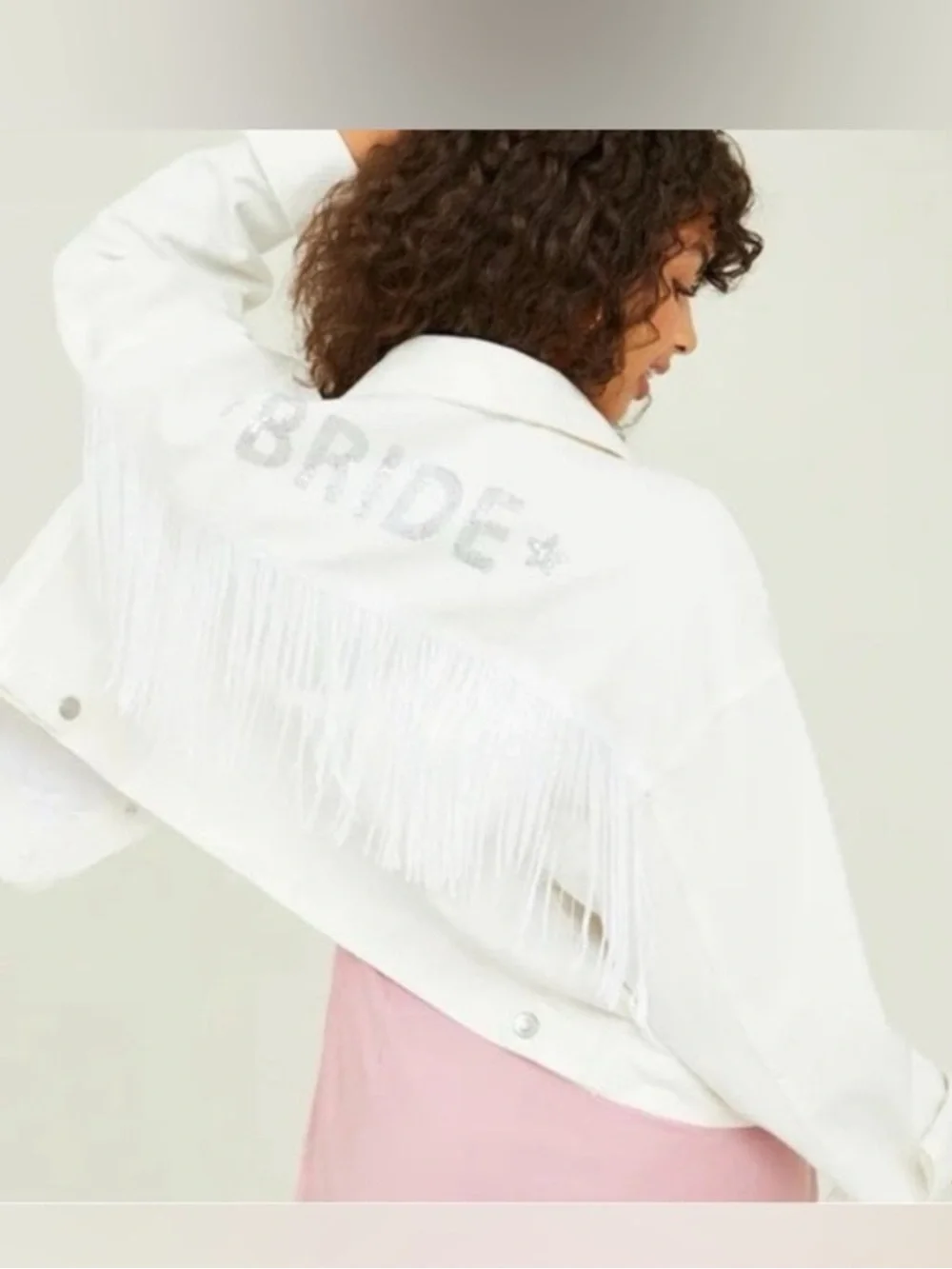 Altar’d State Bride white Jean jacket, size XS